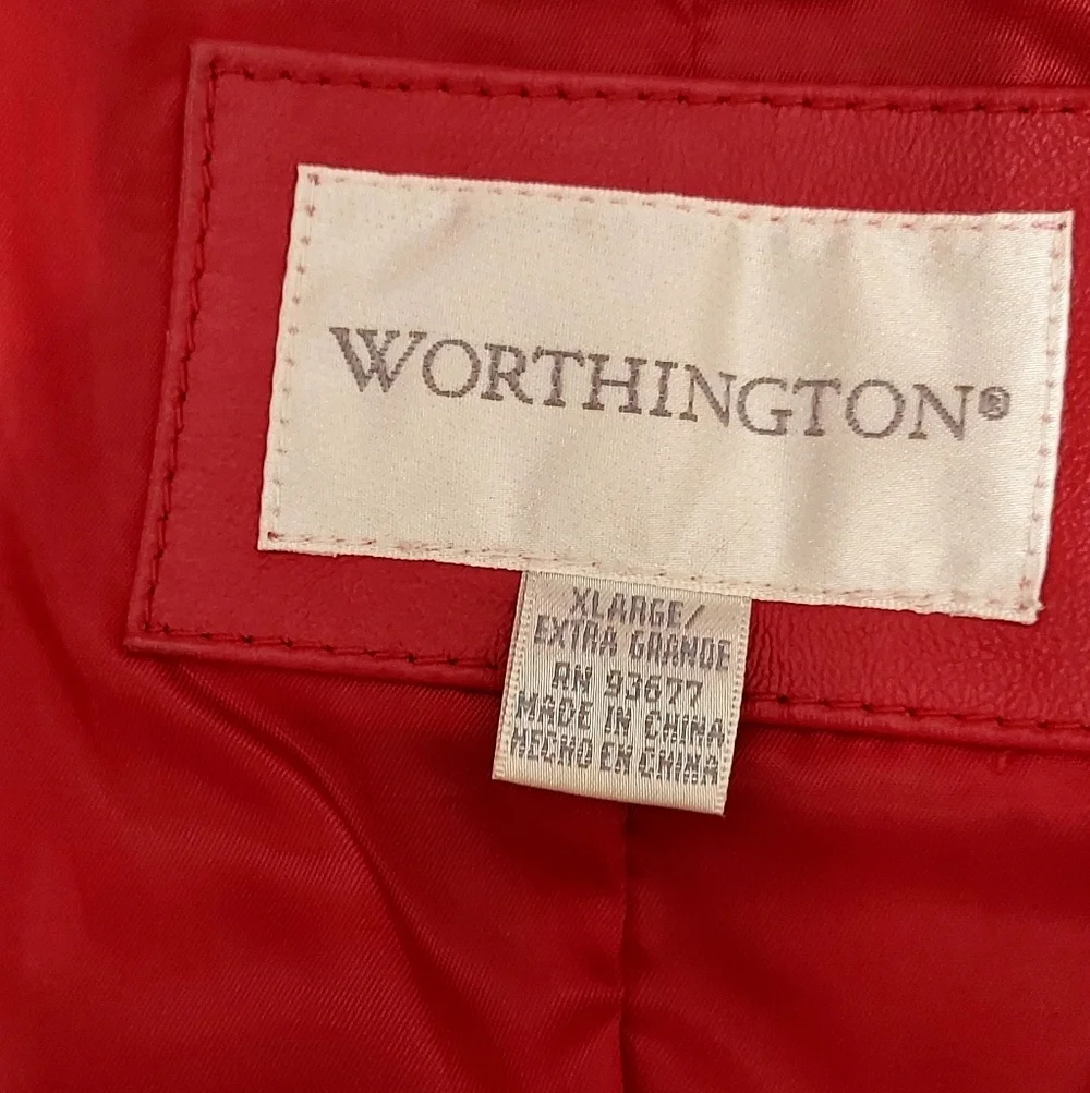Red Worthington Genuine Leathet Zip Up Jacket